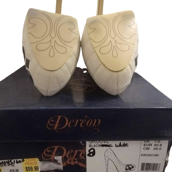 NEVER WORN House of Deréon Beige Quilted Pattern Platform Stilettos Size 8 - Picture 5 of 5